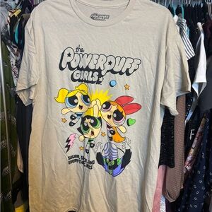 Cartoon Network Powerpuff Girls Cream and Red Short Sleeve Tee